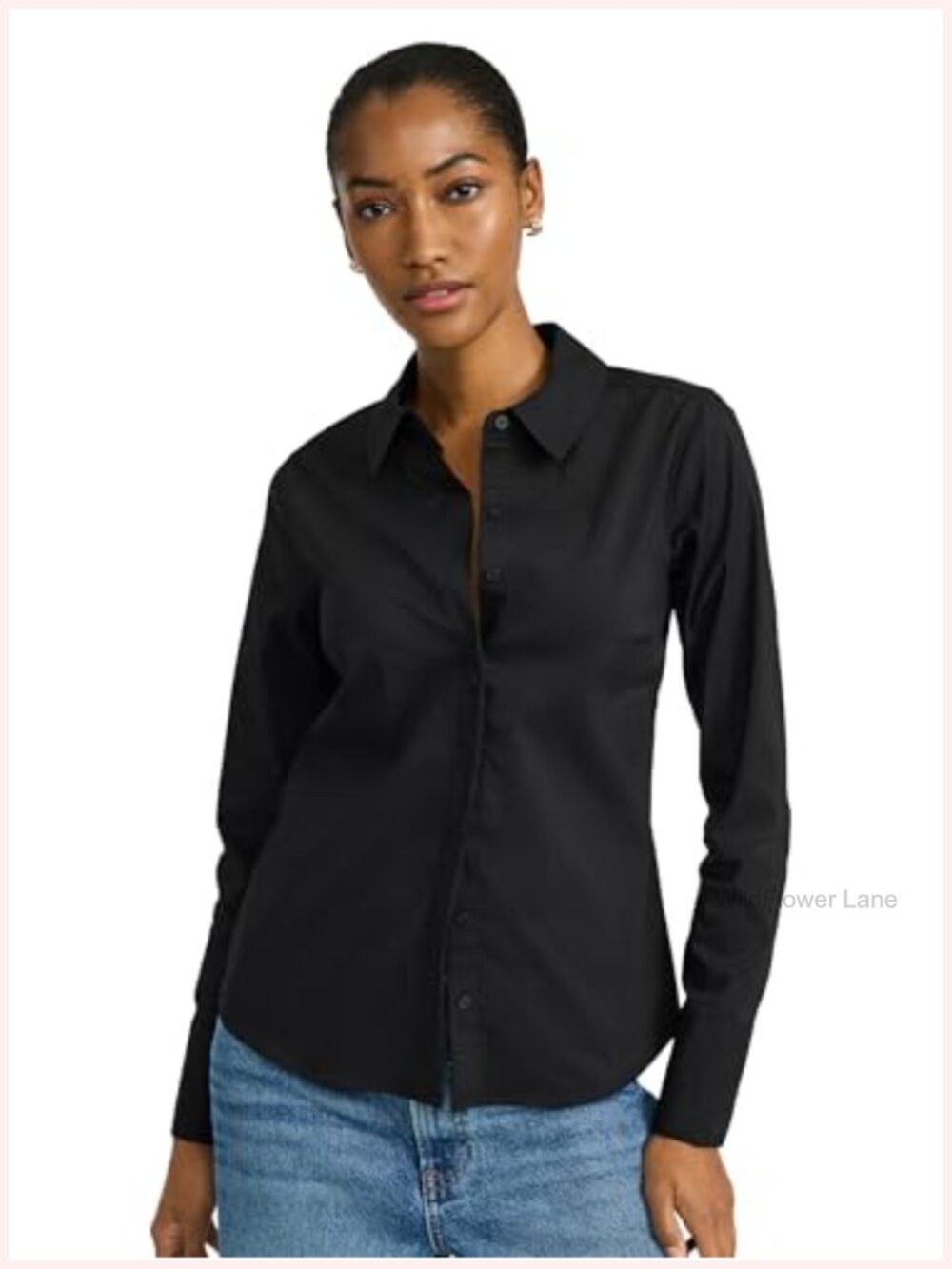 Women's Long Sleeve Stretch Cotton Poplin Essential Shirt